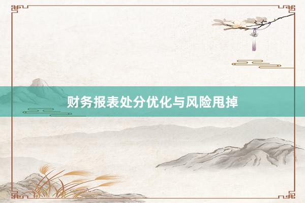 财务报表处分优化与风险甩掉